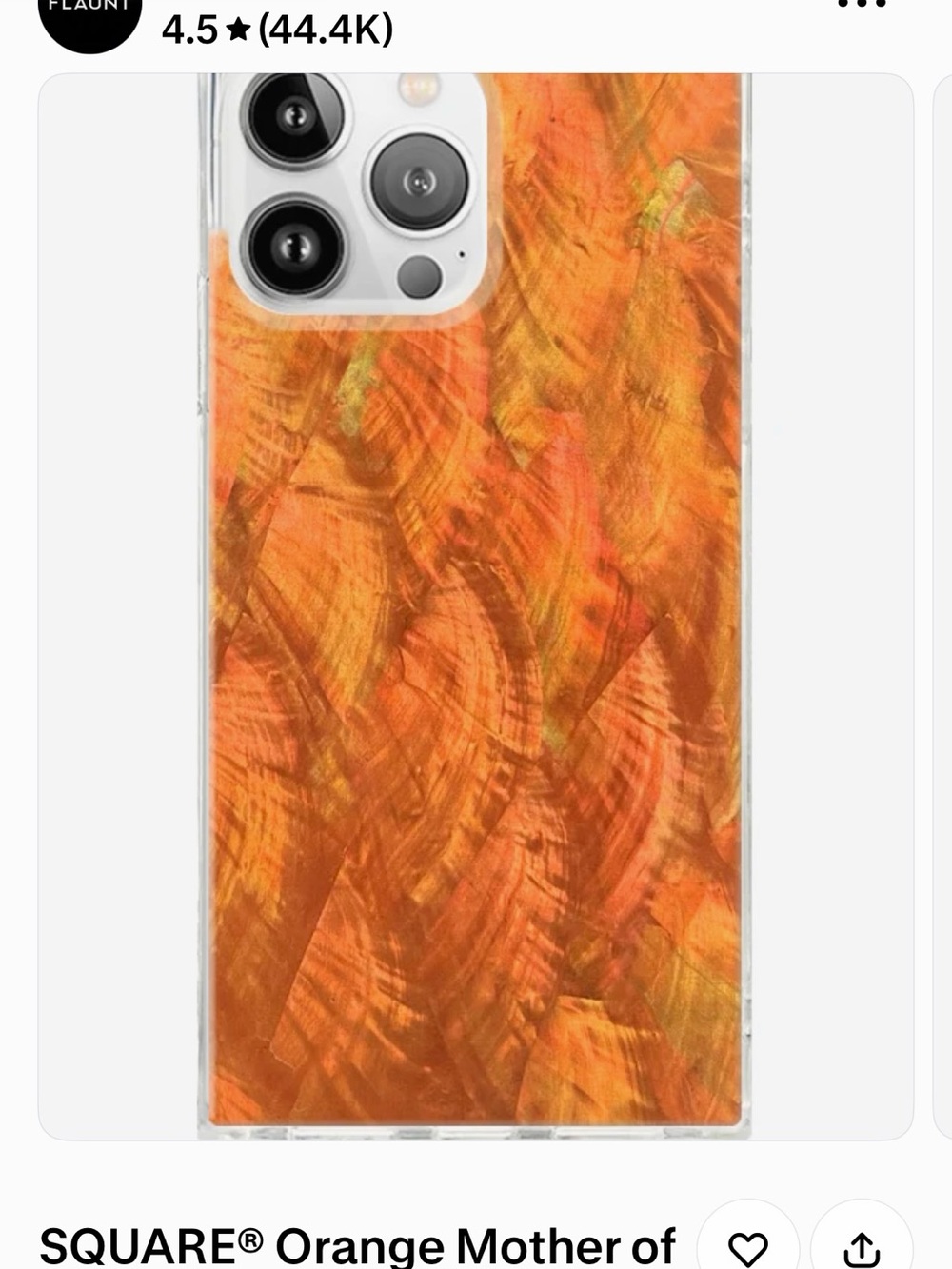 Flaunt Orange Mother of Pearl iPhone 16 Pro Case